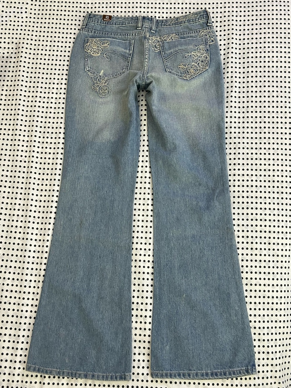 Vintage deadstock 2000s Limited Too "super low" rise bootcut embroidered jeans